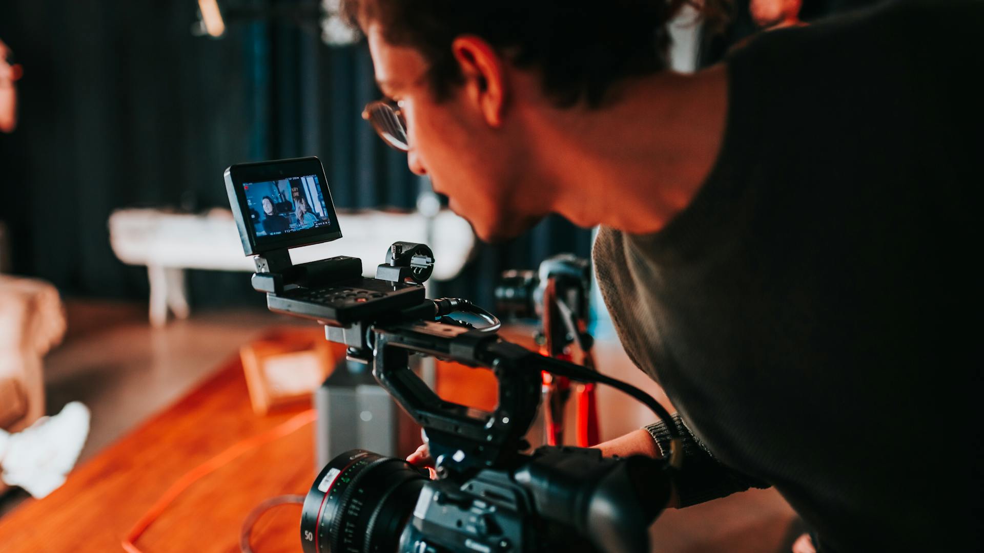 Film crew at work on location